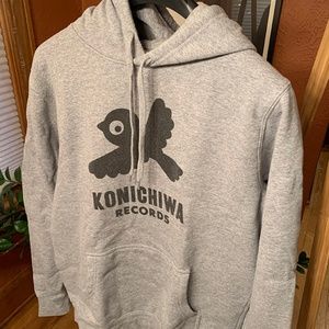 KONICHIWA records hoodie grey melange size M Robyn